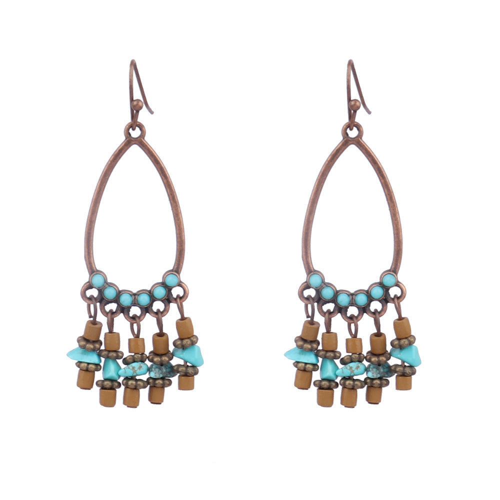 Wholesale Turquoise Round Gemstone Earrings
